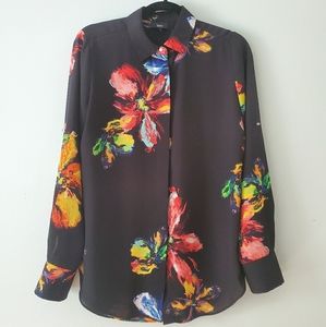 Mossimo Black Floral Botton Down
